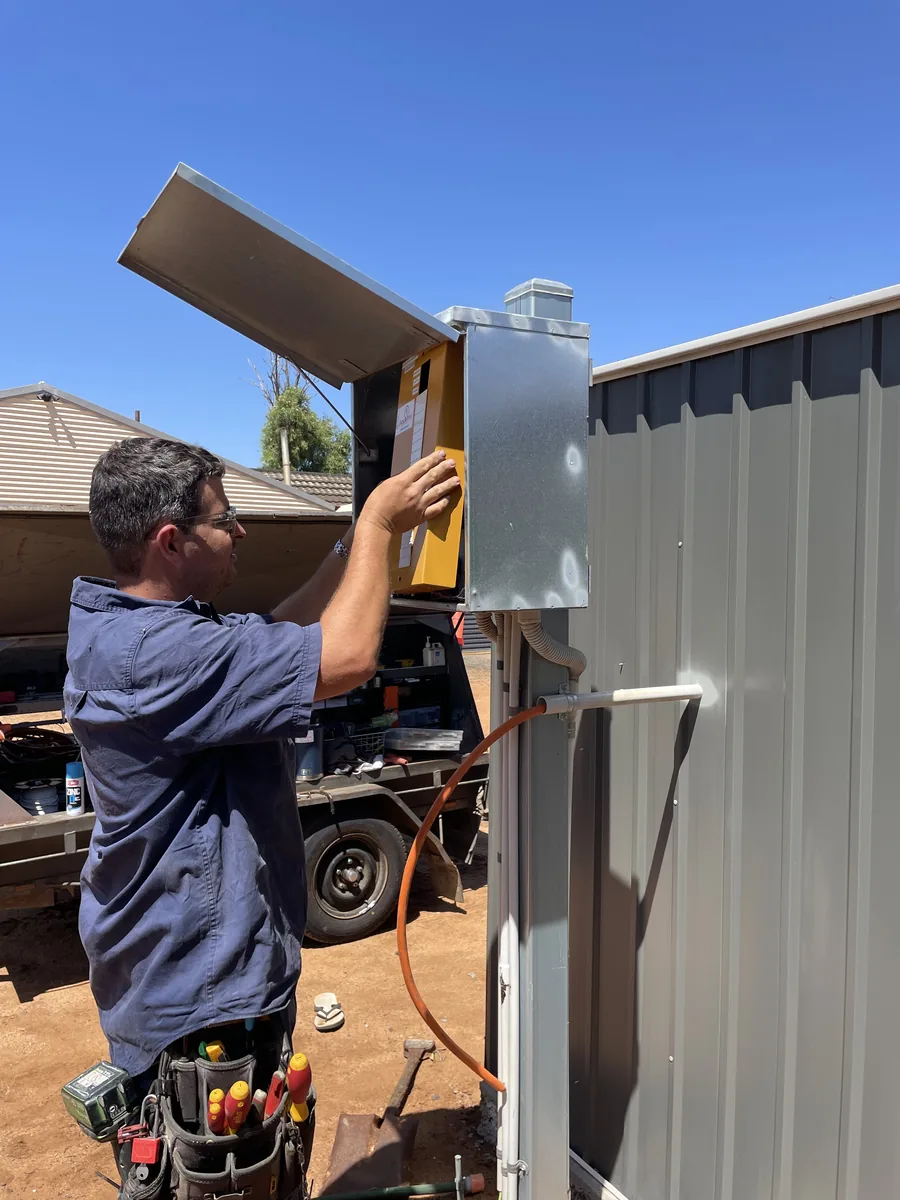 Rural power box installation